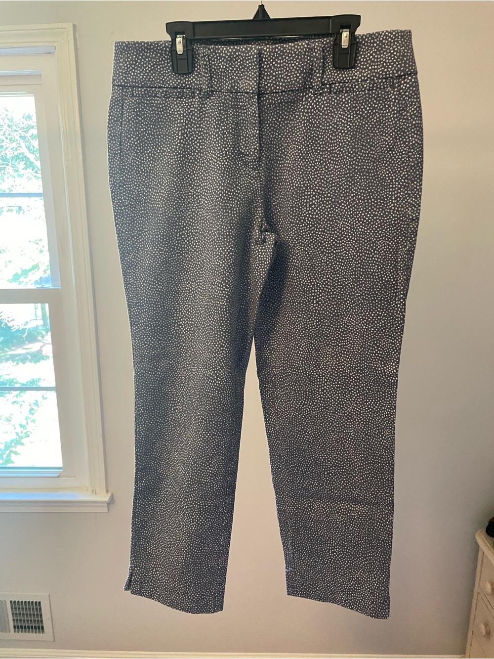 LOFT Blue & White Printed Slim Crop Pants